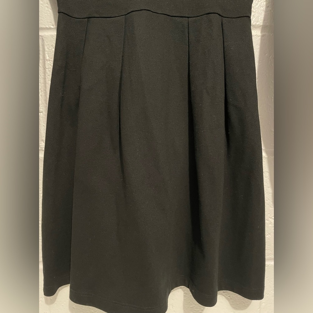 Lacoste LIVE Womens Dress Black Stretch Long Sleeve Pleated Shift Sz S - Picture 3 of 12